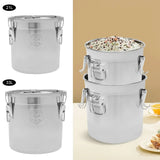 21 L Stainless Steel Large Capacity Food Storage Bin – Airtight Rice & Grain Container with Silicone Seal & Lock Clips
