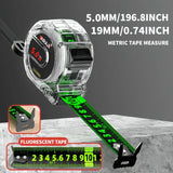 “Fluorescent Steel Tape Measure – High-Precision Wear-Resistant Measuring Tool with Straightedge Design”