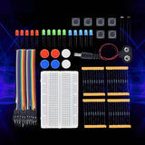 13-in-1 Mini Breadboard Starter Kit – USB Power + 3-Color LEDs & Jumper Wires for Arduino DIY Lab