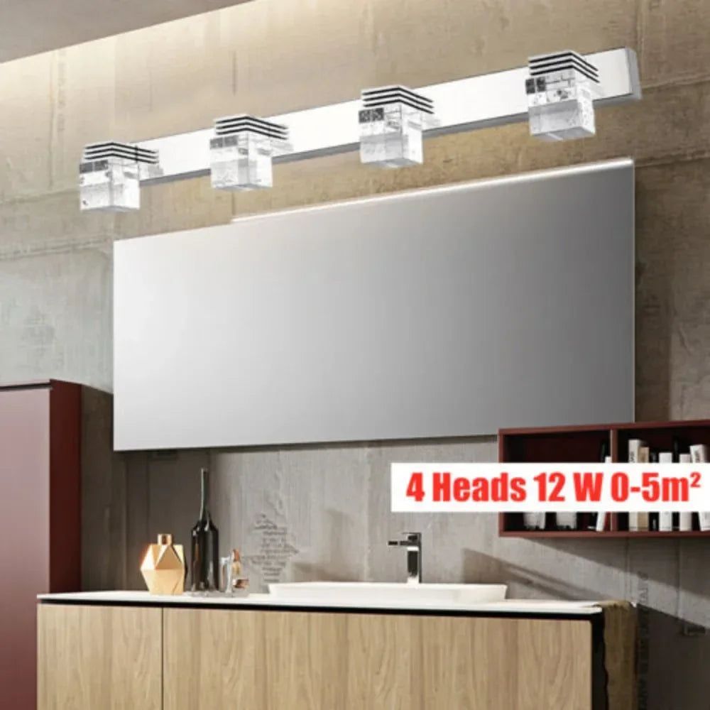 4-Head LED Mirror Front Wall Lamp – Modern Vanity Sconce, 0.5 m Illumination