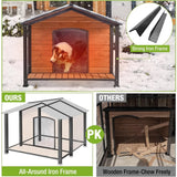 Outdoor Large Insulated Dog House – Waterproof Winter Kennel with Liner for Small, Medium & Large Dogs