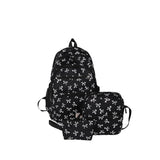 Korean Fashion Bow-Print Backpack Set — Lightweight 3-Piece Student Schoolbag for Girls
