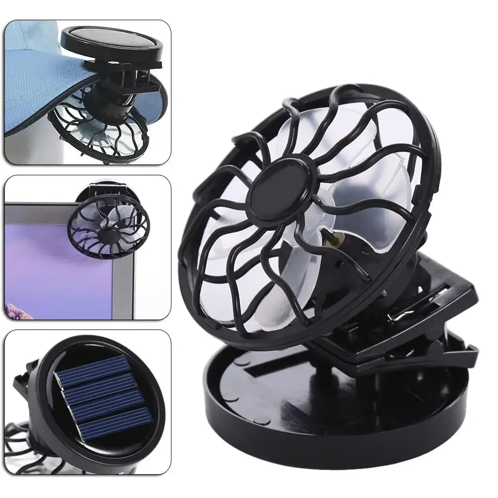 Mini Clip-On Solar Fan – Portable Camping & Hiking Cooling Fan for Summer Travel & Outdoor Adventures 🌞🌀