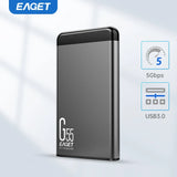 Eaget 2.5″ Portable HDD – 500GB/1TB/2TB USB 3.0 External Mechanical Hard Drive, 5400 RPM for Laptop & Desktop