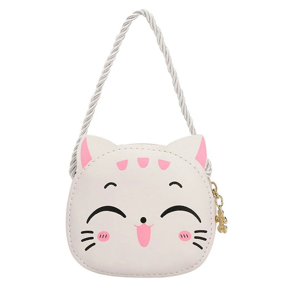Kawaii Girls Cartoon Cat Satchel – Mini Shoulder Bag & Coin Purse for Kids | Cute Daily Fashion Bag