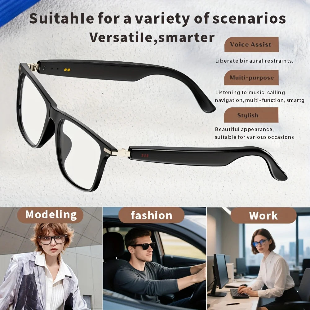 SENBONO Smart Glasses – Open-Ear Bluetooth Sunglasses with Hands-Free Calling & Anti-Blue Light Protection (Unisex)