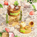 700ml Cartoon Capybara Water Bottle with Dual Drinking Modes for Kids (Large Capacity)