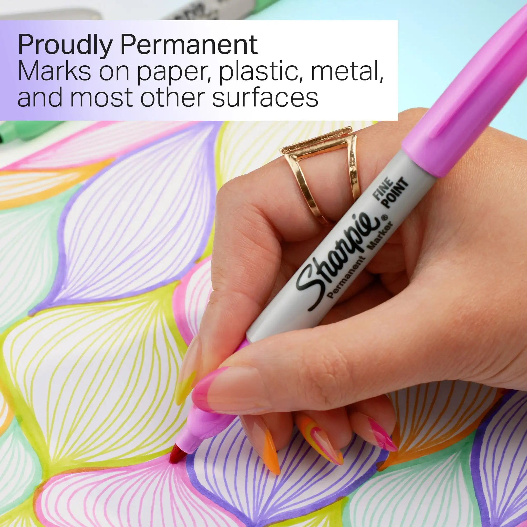 Sharpie Glam Pop Permanent Markers – 12 Count Fine Point, Bright Assorted Colors for Bold & Creative Marking