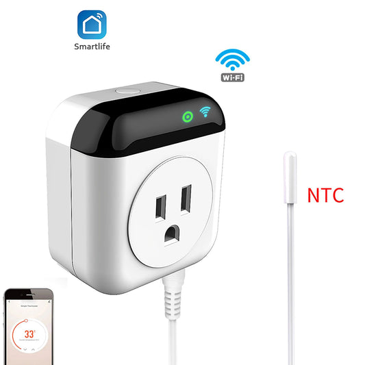 Smart Thermostat Socket – 10A WiFi Programmable Temperature Control Plug with App & Voice Control, Mini Timed Socket for Home & Office