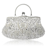 Beaded Women’s Evening Clutch with Chain-Shoulder Strap – Wedding Party Handbag