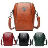 Women’s Retro PU Crossbody Bag — Waterproof Scratch-Resistant Phone Wallet Messenger Purse