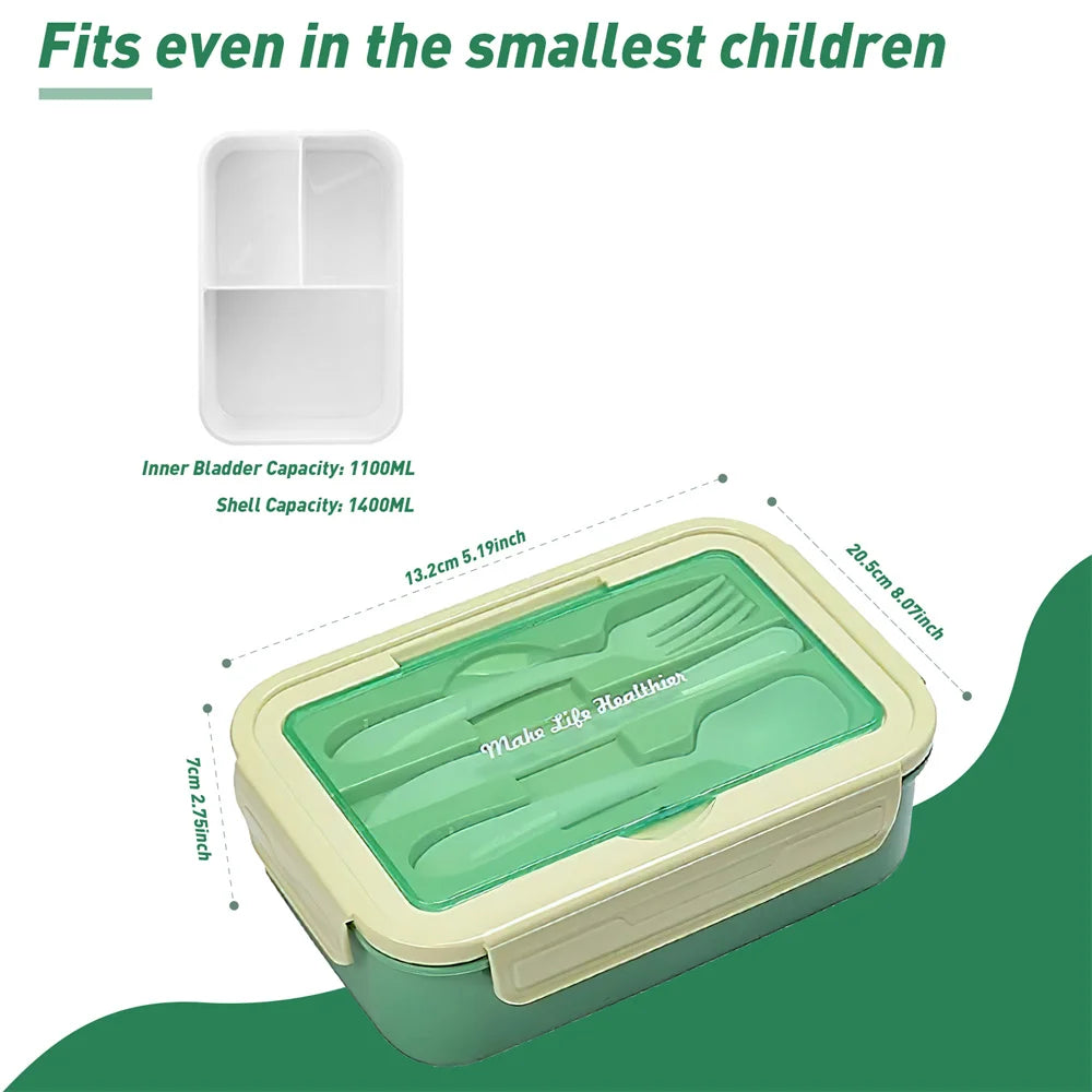 Kids Microwave-Safe Lunch Box Food Warmer – Leakproof Split PP Plastic Lunch Container