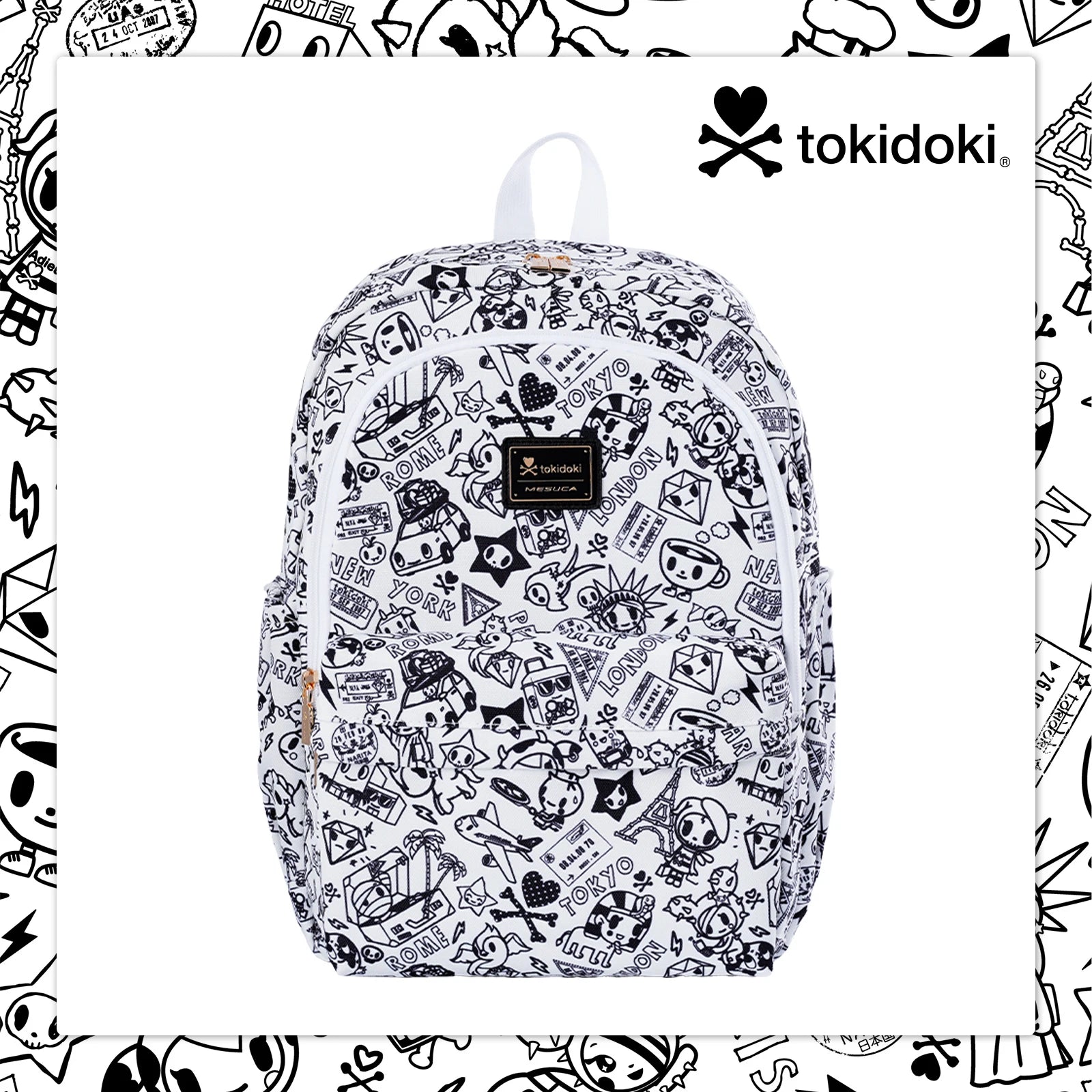 Tokidoki Unicorno Canvas Backpack – Large Capacity Cartoon Laptop Backpack for School, Travel & Office Use