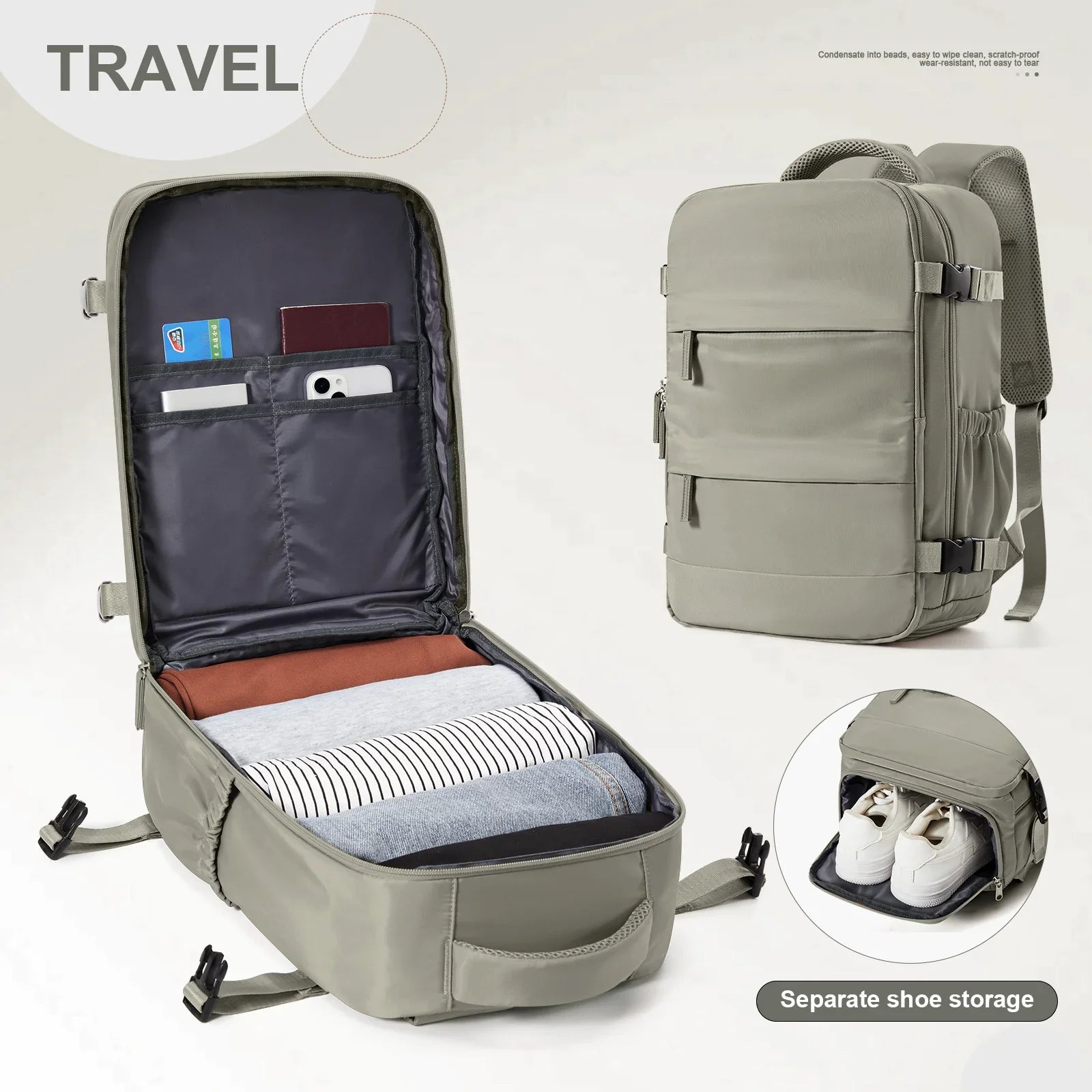 40x20x25 Cabin Travel Backpack – Ryanair Friendly Hand Luggage for Men & Women