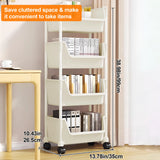 Foldable Narrow Corner Trolley Bookshelf Rack – Multi-Room Storage Cart for Kitchen, Bathroom & Living Room