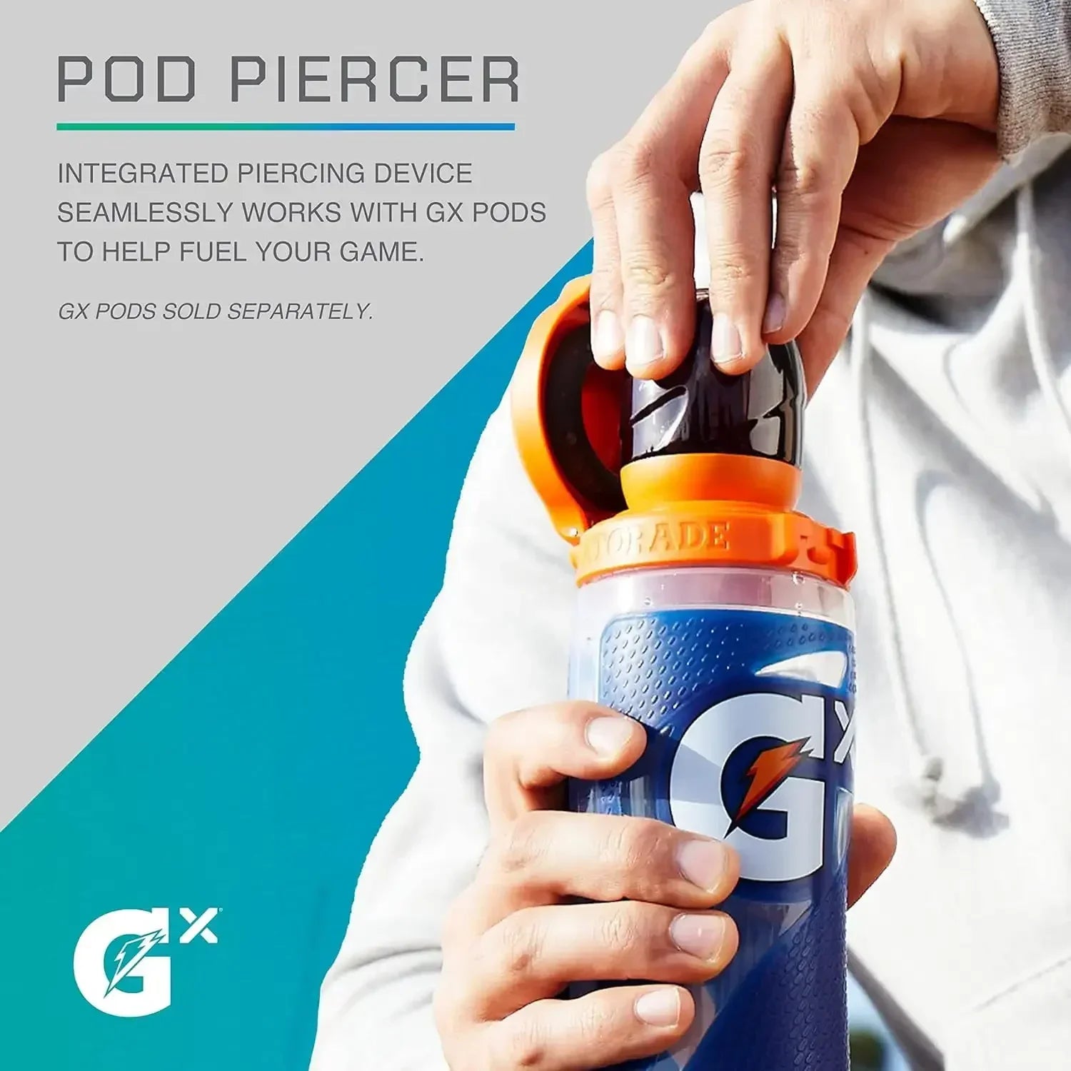 Gatorade GX 30 oz Non-Slip Squeeze Bottle – Athlete-Grade Refillable Hydration Bottle (Light Blue)