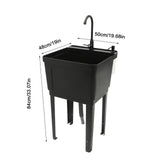 Freestanding Utility Laundry Sink – Stainless Steel Faucet, Space-Saver Tub for Washing Room & Workshop