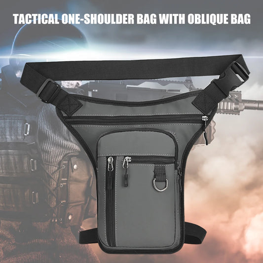 Men’s motorcycle leg side bag – waterproof tactical hip & thigh pack with multipockets for travel, motorbike & casual sports