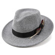 Unisex Classic Fedora Hat – Vintage Panama-Style Felt with Stylish Feather Detail for Summer Events & Jazz Festivals