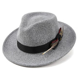 Unisex Classic Fedora Hat – Vintage Panama-Style Felt with Stylish Feather Detail for Summer Events & Jazz Festivals