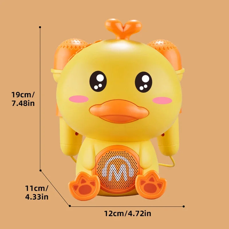 Children’s Duck Microphone – Baby Karaoke Singing Machine with Lights, Cartoon Speaker & Educational Music Toy for Kids