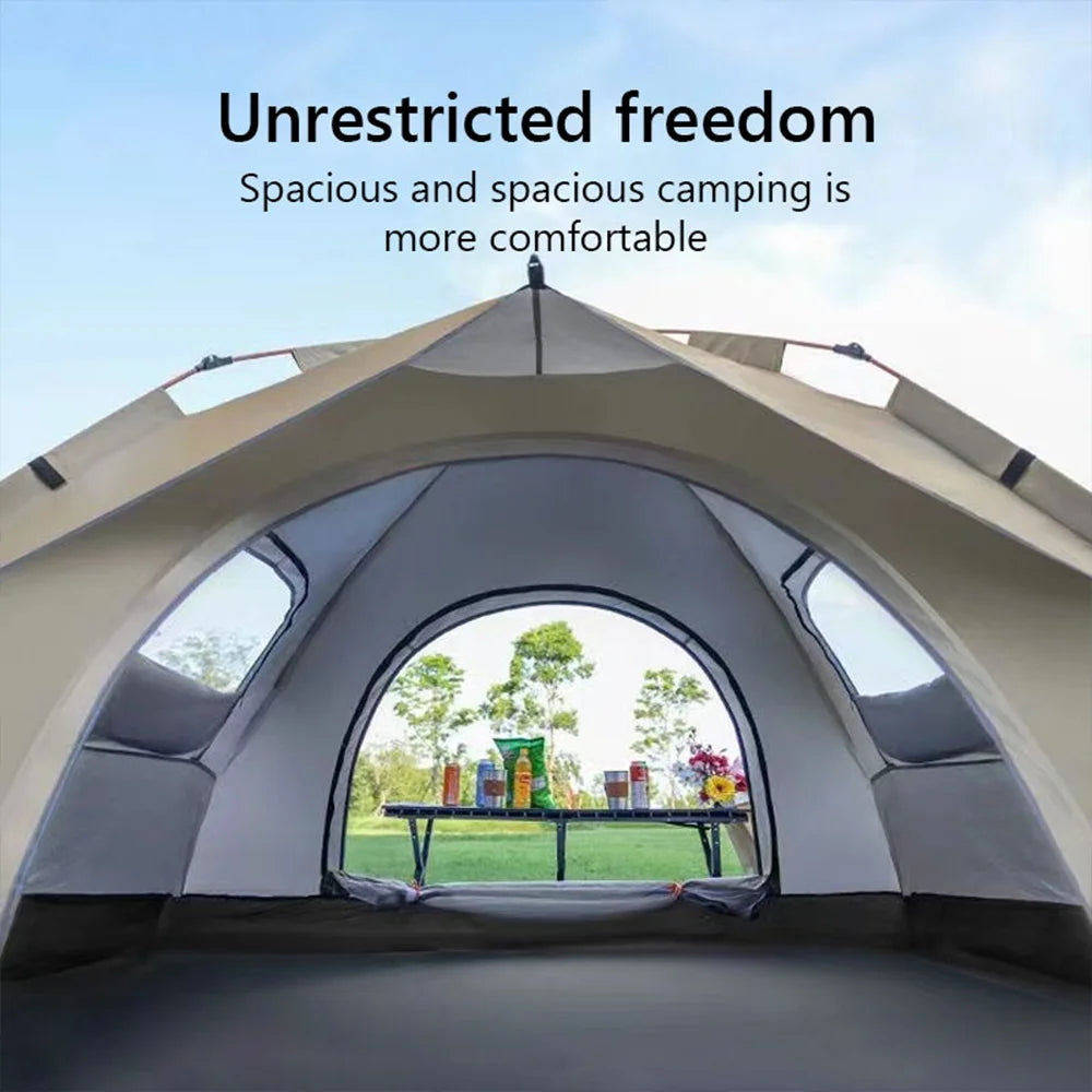 Automatic Quick-Opening Camping Tent – 2 Doors, 2 Windows, Waterproof Shelter for Outdoor Travel ⛺🌞