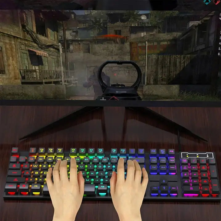 FOREV Keyboard and Mouse Set – USB Wired Combo for PC, Laptop & Desktop, Durable Keys & Optical Mouse