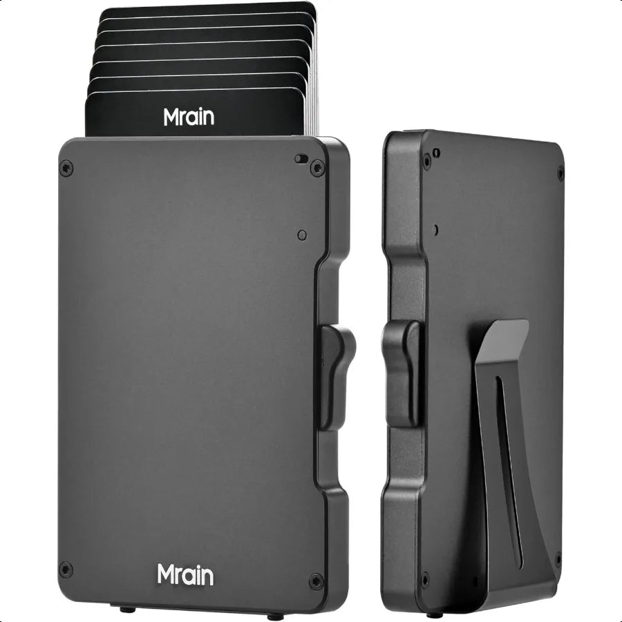 Slim Metal RFID Wallet for Men – Aluminum Pop-Up Credit Card Holder with Money Clip & Minimalist Design