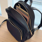 Black Customizable Nylon Backpack – Large Capacity Travel & School Everyday Bag