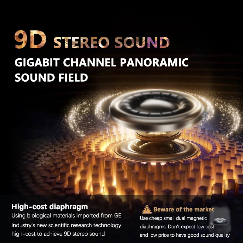 Wireless Bluetooth Smart Speaker – Transparent Glass Desktop Subwoofer with Surround Sound & Colorful Atmosphere Lights