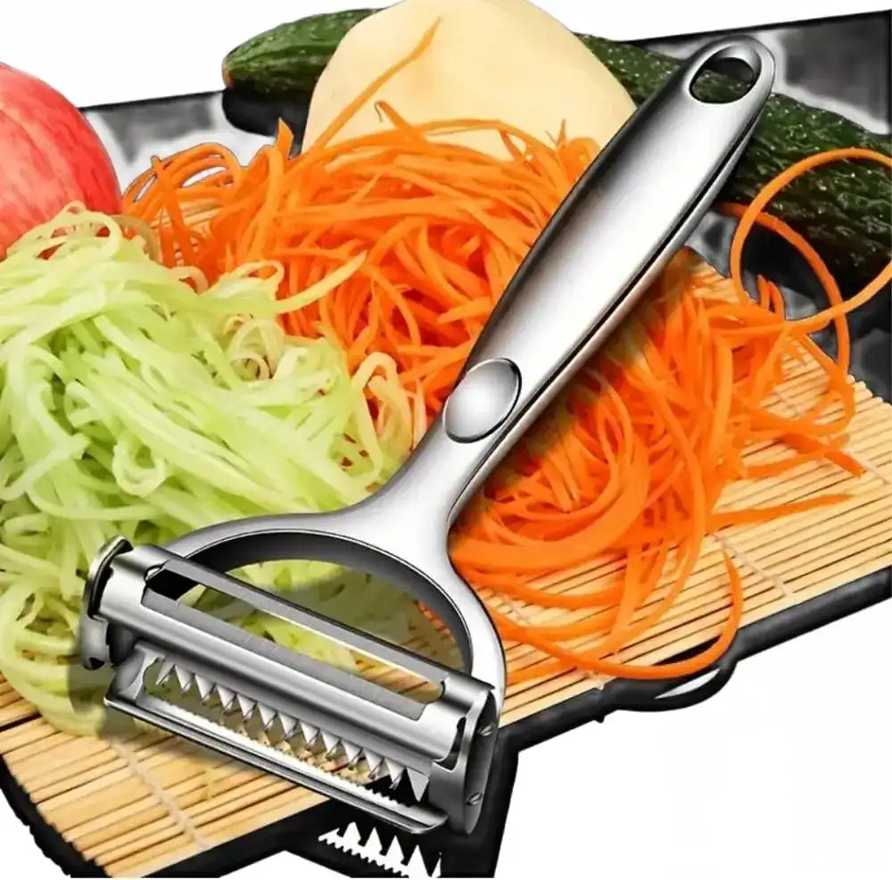 2-in-1 Multifunctional Vegetable Peeler – Dual-Blade Swedish Peeler & Julienne Slicer