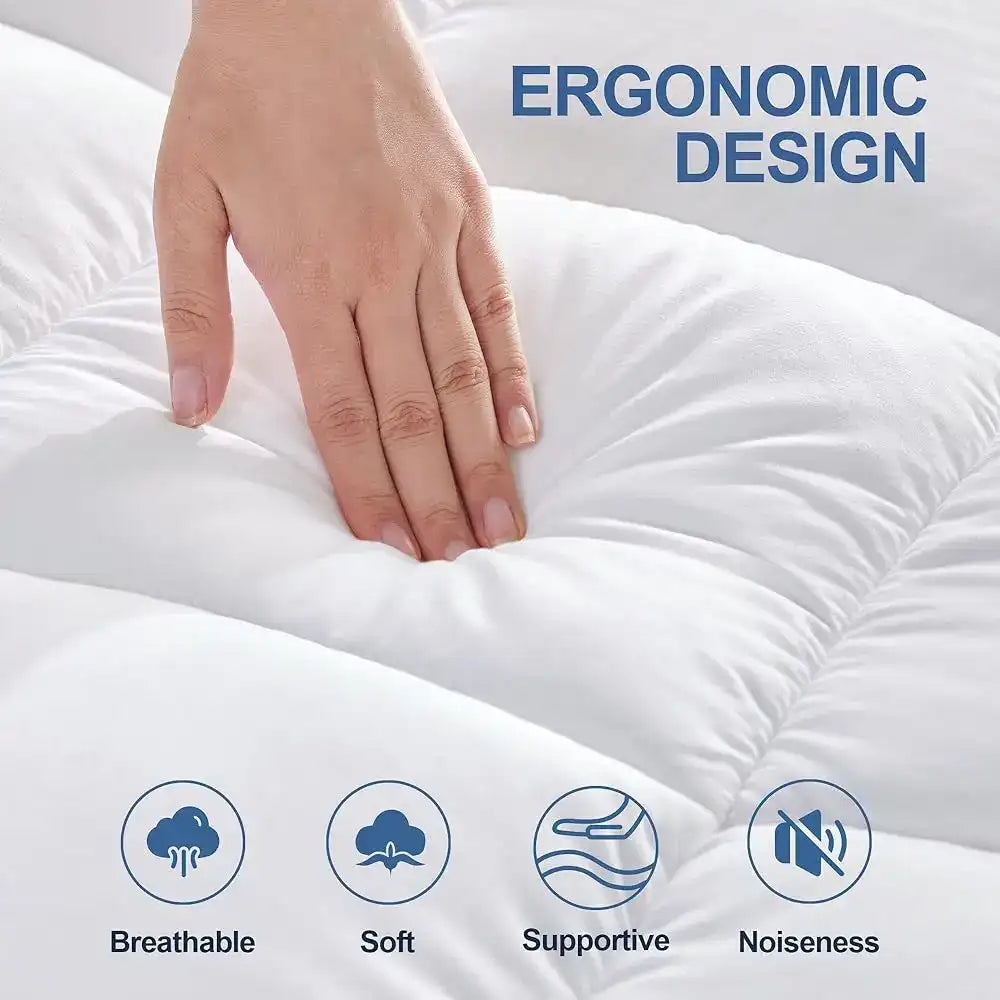 “Cooling Quilted Mattress Pad – Breathable Fitted Mattress Cover & Protector with 8–21 Inch Deep Pocket”