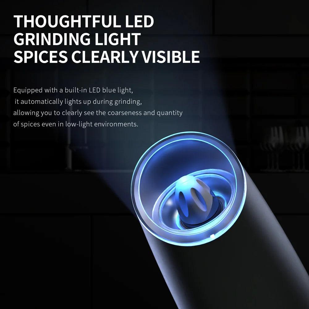 Electric Salt and Pepper Grinder Set – Battery Powered with LED Light, 1/2pcs - PulinGO