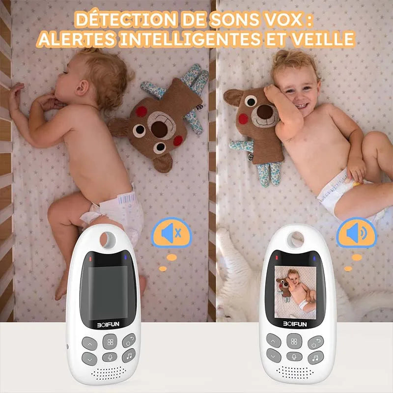 Boifun 480P Baby Monitor Camera – Video Baby Phone with Night Vision, VOX Mode, Two-Way Talk, Temperature Sensor & Rechargeable Battery