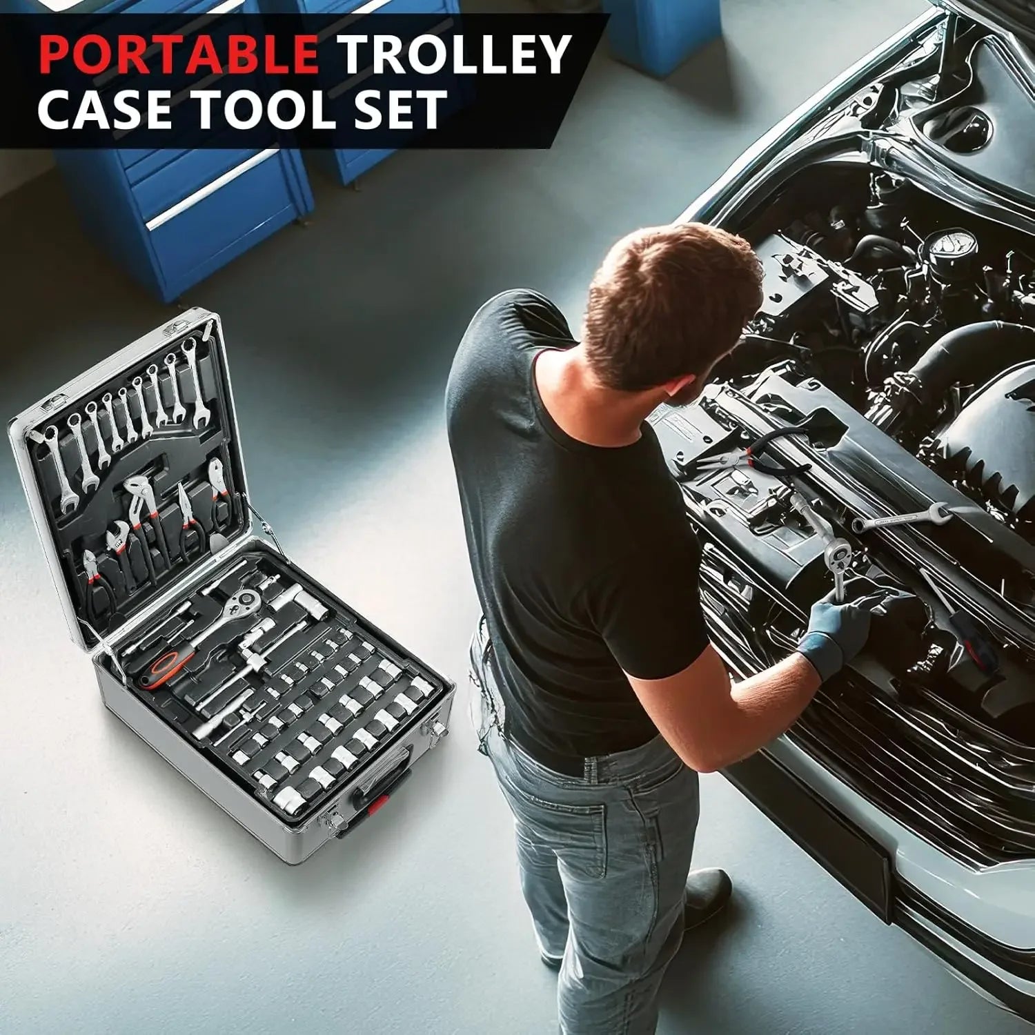 799PCS Mechanic Tool Set – Home Repair Kit with Wrenches, Sockets & Trolley Case for Daily Use 🧰✨