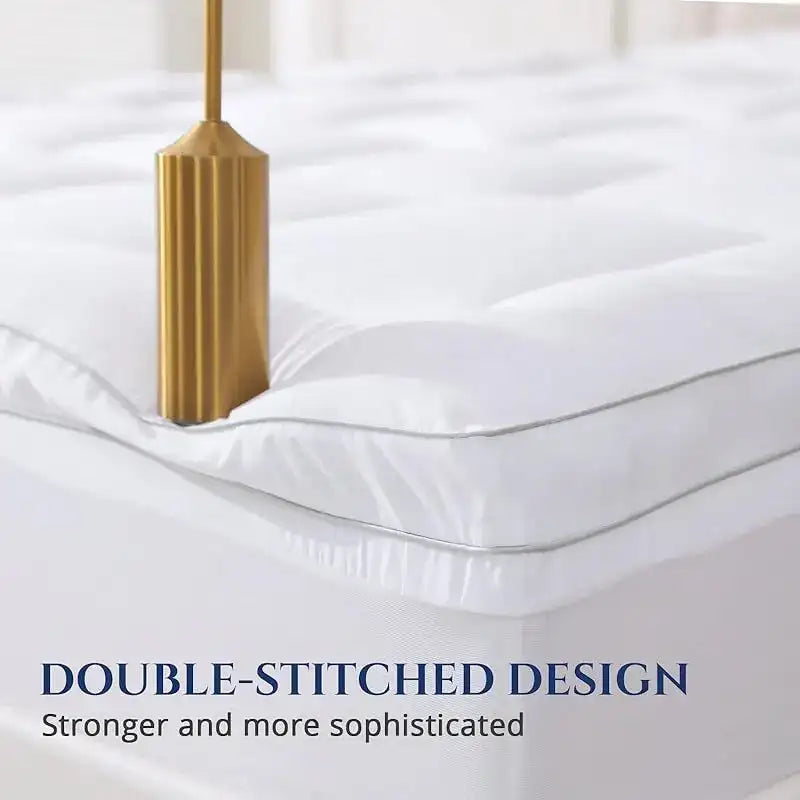 “Extra Thick Mattress Topper for Back Pain – Quilted Pillow-Top Mattress Cover with Deep Elastic Pocket”