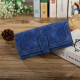 Women’s Faux Suede Long Wallet – Folding Buckle Purse with Phone Pocket, Card Holder & Elegant Clutch Gift Bag