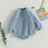Toddler Boys Sweatshirt Bodysuit – Long-Sleeve Round-Neck with Letter Embroidery (0-18 M)