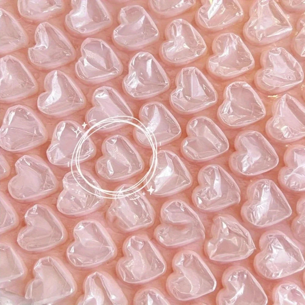 Pink Heart-Shaped Protective Bubble Pouches – 3.9″×4.1″ Cushioning Bags for Shipping, Moving & Storing Fragile Items