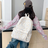 Floral Aesthetic Lightweight Laptop School Backpack – Nylon Fashion Bookbag for Teen Girls, Women & Kids
