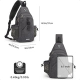 Canvas Sling Backpack – Crossbody Daypack with USB Charging Port & RFID Protection
