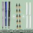 Infinity Pencils Set (17 pcs) – No Ink, No Sharpening Eternal Writing Pencils with Nib & Eraser