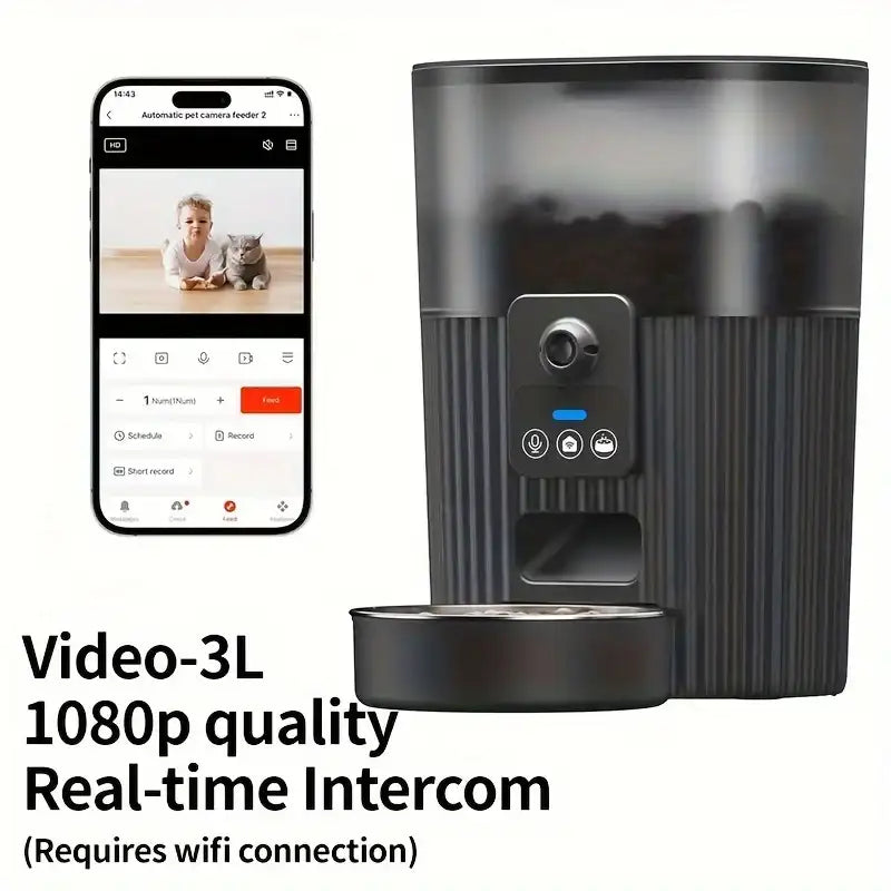 Papifeed Automatic Pet Feeder – Smart WiFi Cat & Dog Food Dispenser with Remote Control, Fixed Feeding Machine & Portion Scheduling