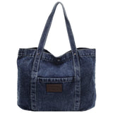 Women’s Large Denim Shoulder Bag – Trendy Tote Handbag with Spacious Capacity for Shopping & Daily Commute 👜💙