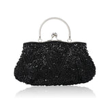 Beaded Women’s Evening Clutch with Chain-Shoulder Strap – Wedding Party Handbag