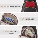 Women’s Leather Sling Crossbody Bag – Minimalist Chest Purse with Adjustable Guitar Strap for Travel & Everyday Style