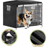 Dog Crate Cover 54" – Heavy Duty 420D Waterproof Pet Kennel Sunshade for Wire Dog Cages (Black)