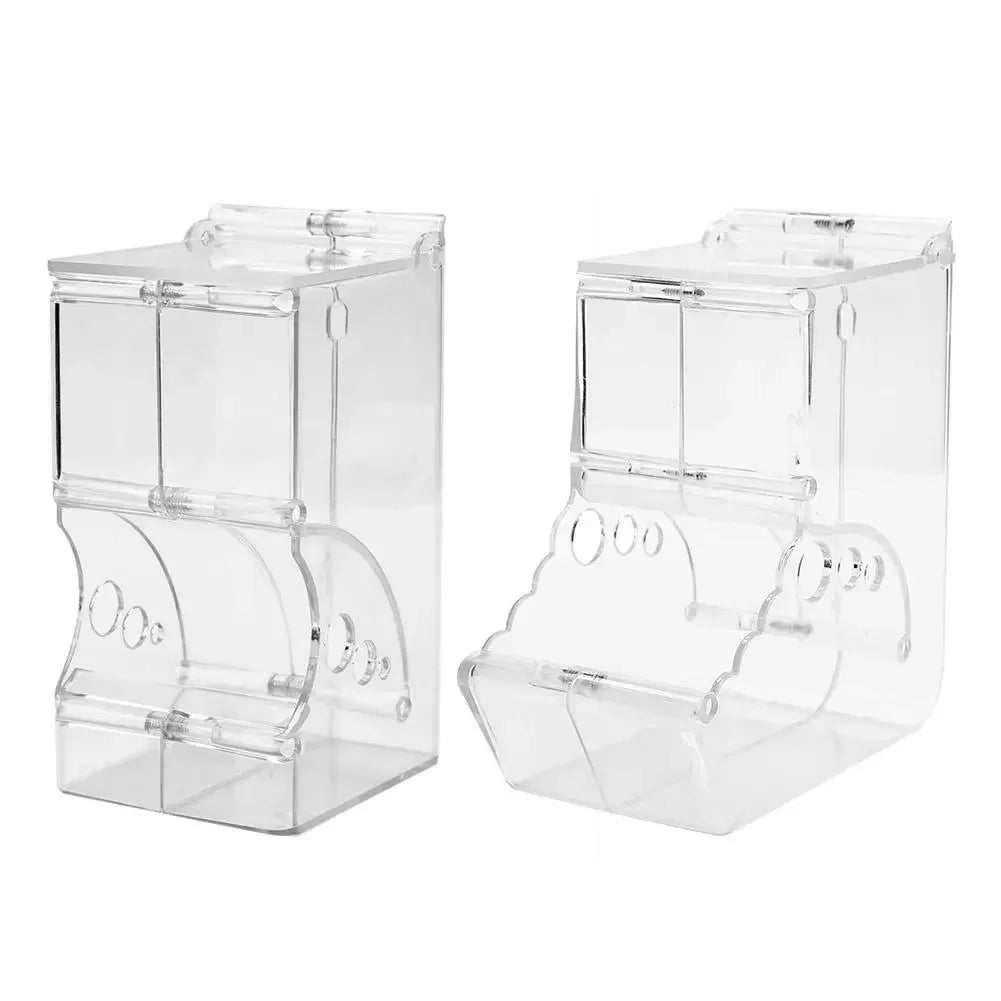 Hamster & Rabbit Food Dispenser – Clear Plastic Automatic Pet Feeder for Guinea Pigs, Small Pets & Rodents with Built-In Food Bowl