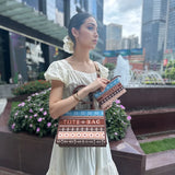 2PCS Bohemian Style Tote Bags – Retro Canvas & Leather Handbags for Women, Splash-Resistant Design