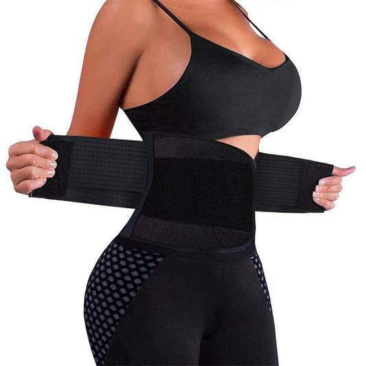 Unisex Black Postpartum Belly Band – Adjustable Maternity Recovery Waist Belt with Sticker Closure, Body Shaper for Daily Wear